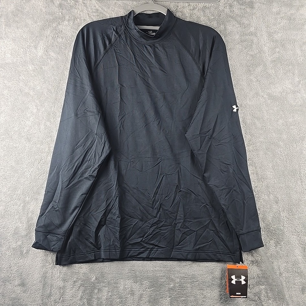 Under Armour All Season Baselayer Shirt Mens Size Medium Black Mock Neck NWT‎